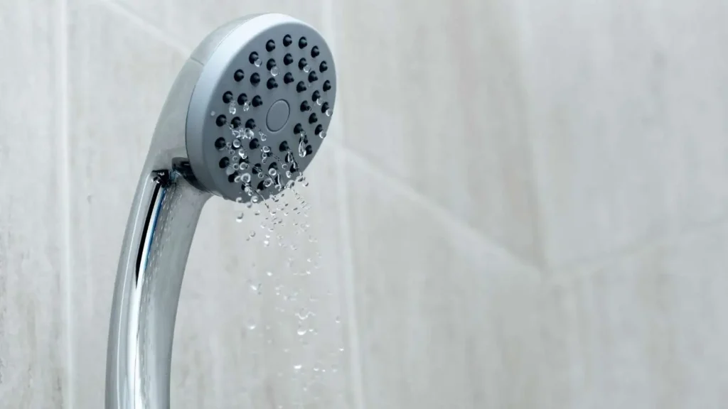 Weak shower stream caused by sudden low water pressure